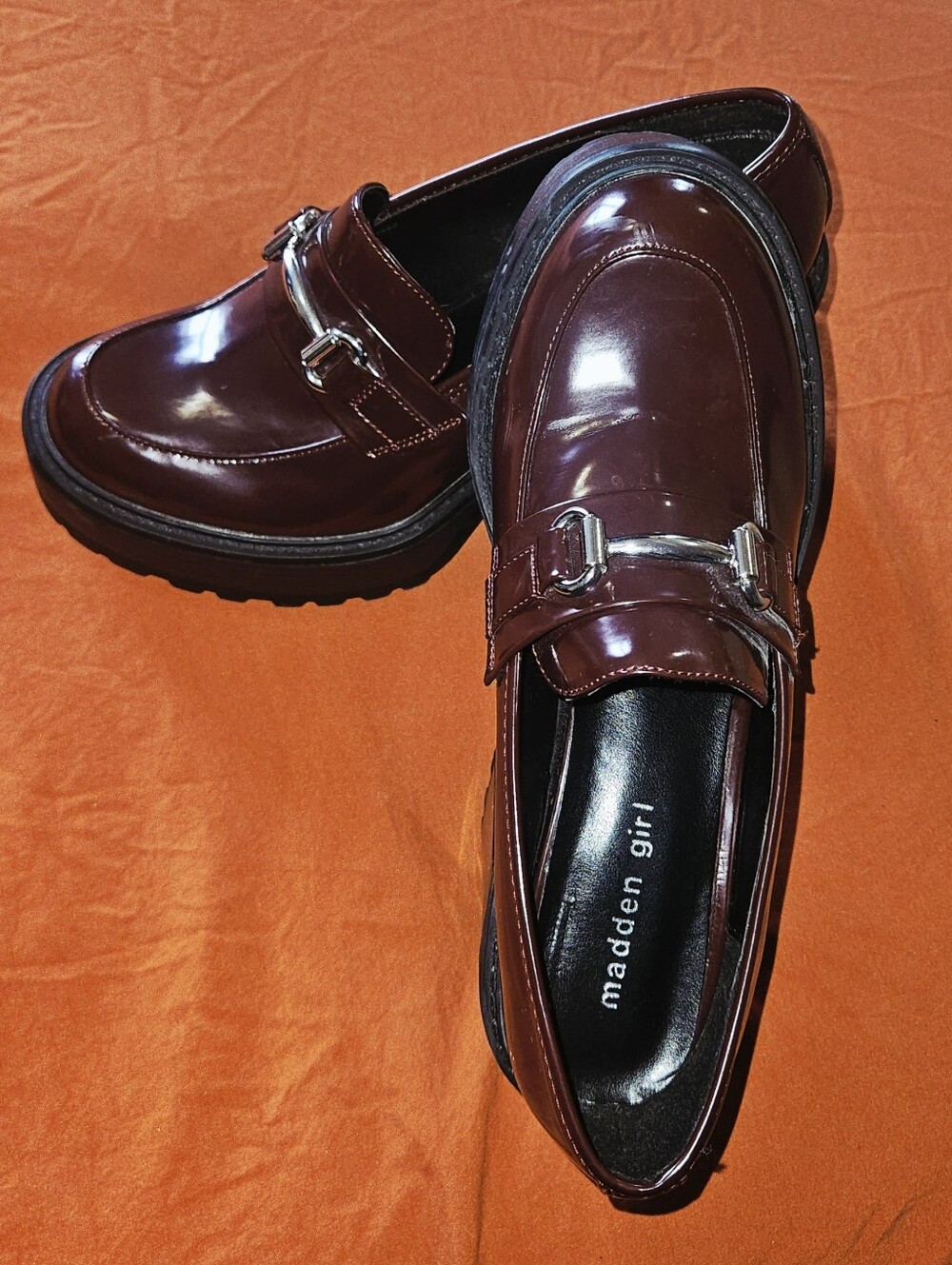 Madden Girl Oxblood Kiiera Platforn Loafers 9.5
